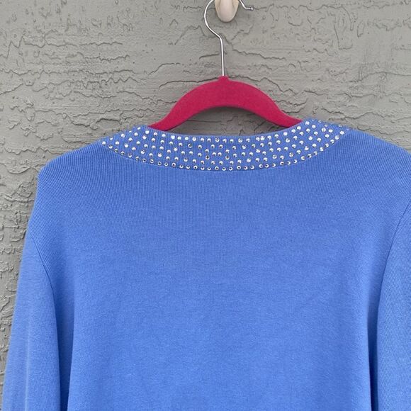 Quacker Factory Jeanne Bice Sparkle  & Shine 2 In 1 Knit Carigan & Cami - Picture 9 of 12